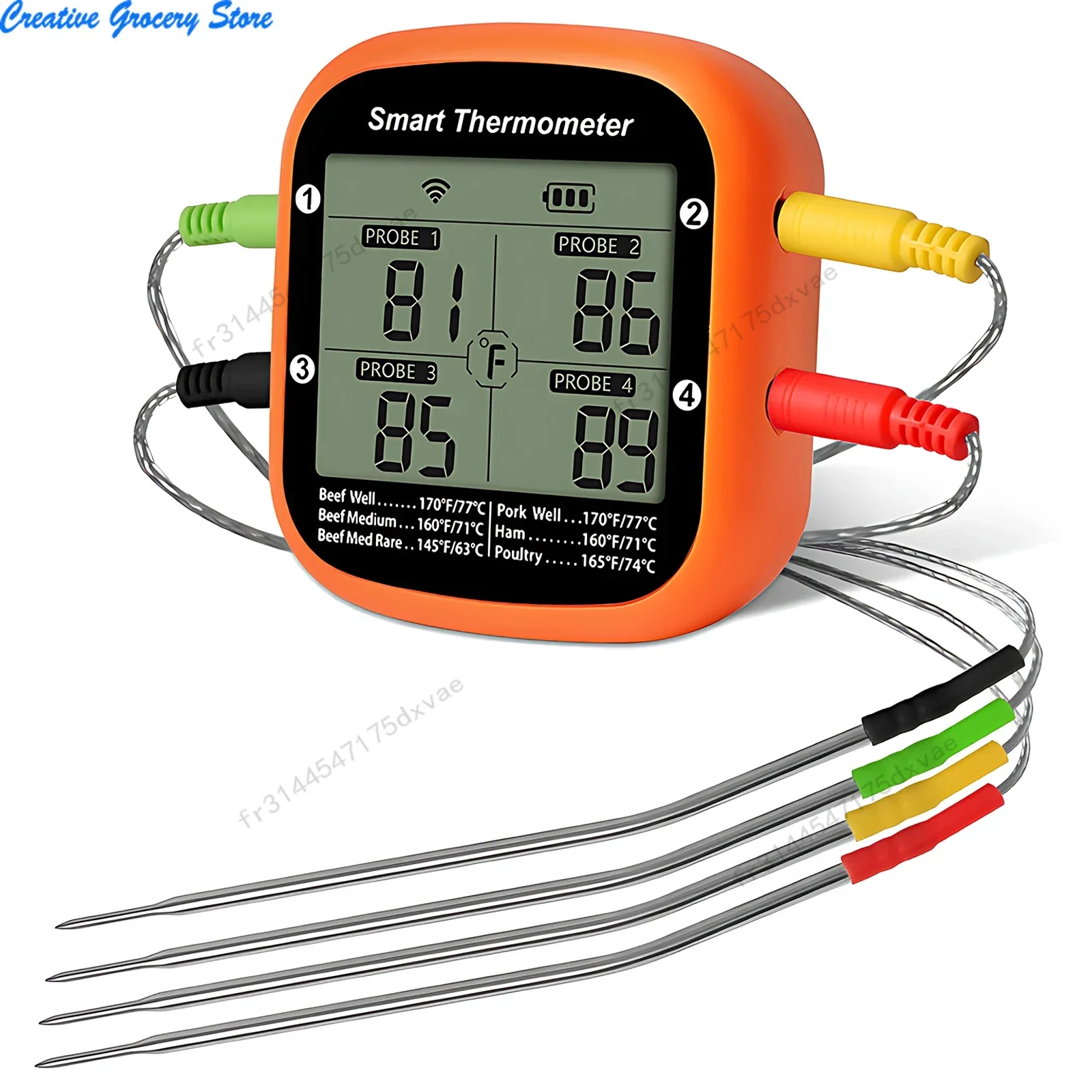 

Умный термометр для мяса, цифровые беспроводные двойные зонды, термометр для еды с мгновенным считыванием, управление через приложение с сигнализацией синхронизации, термометр для гриля