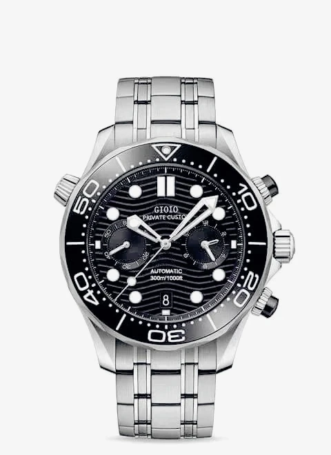 Reloj de Pulsera Deportivo de Lujo para Hombre, 2026, Nuevo, Cronógrafo de Cuarzo, Correa de Lona, Bisel de Cerámica Negra, Acero Inoxidable, 44 mm