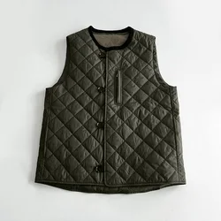 Lingge Vest,!! Versatile Vest for Women, Straight Tube, Quilted Buckle, Layered, Autumn and Winter, 2024