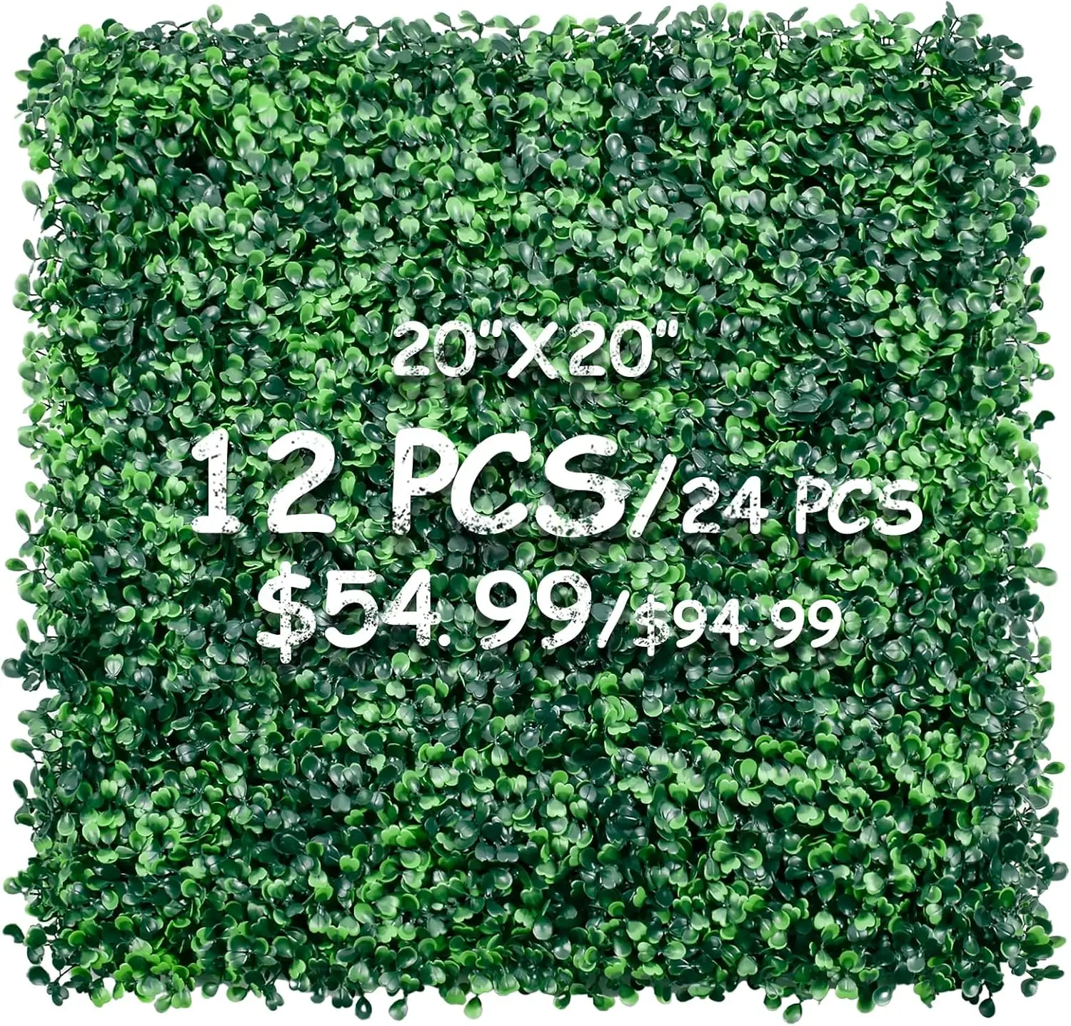 

12-Pack 20x20 Artificial Grass Wall Panels, Dense Privacy Hedge, UV-Protected Faux Greenery for Garden Fence Outdoor Decor, 33 Sq Ft