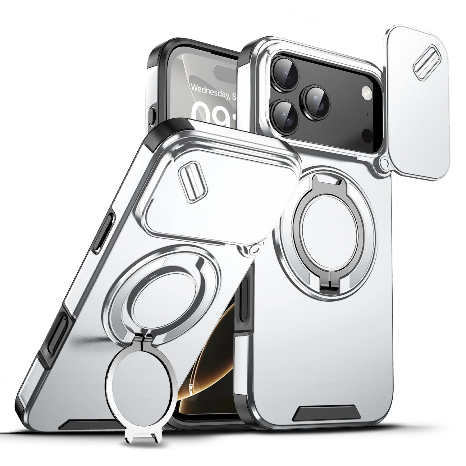 Robuste Magnetische Handyhülle mit Ständer für iPhone 17 Air 17E 16 Plus 15 14 13 12 11 18 Pro Max mit Kamera-Schutz und Magsafe-Abdeckung