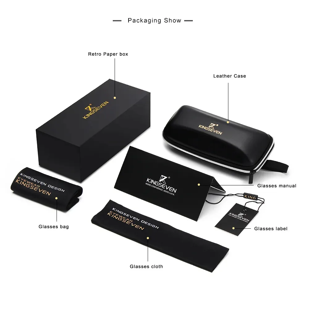 نظارات Kingseven الراقية بدون إطار، اختيار عصري وعصري، مع تصميم خفيف الوزن يجلب سحرًا وأناقة لا مثيل لها، مما يعزز صورةك بشكل مثالي