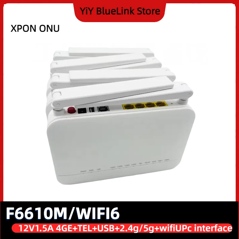 Gigabit Wi-Fi 6 F6610M XPON Optical Terminal 2.4G+5G Dual-Band ONT GPON EPON Compatible Router Modem With English Firmware