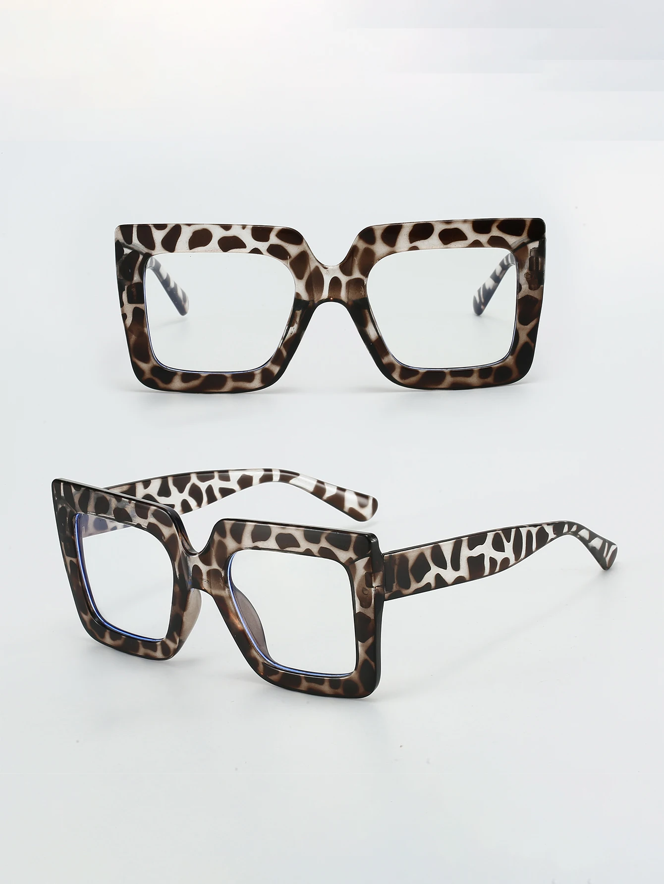 1pc retro high street style large frame glasses thick frame design net celebrity out of the street shape with accessories view 5