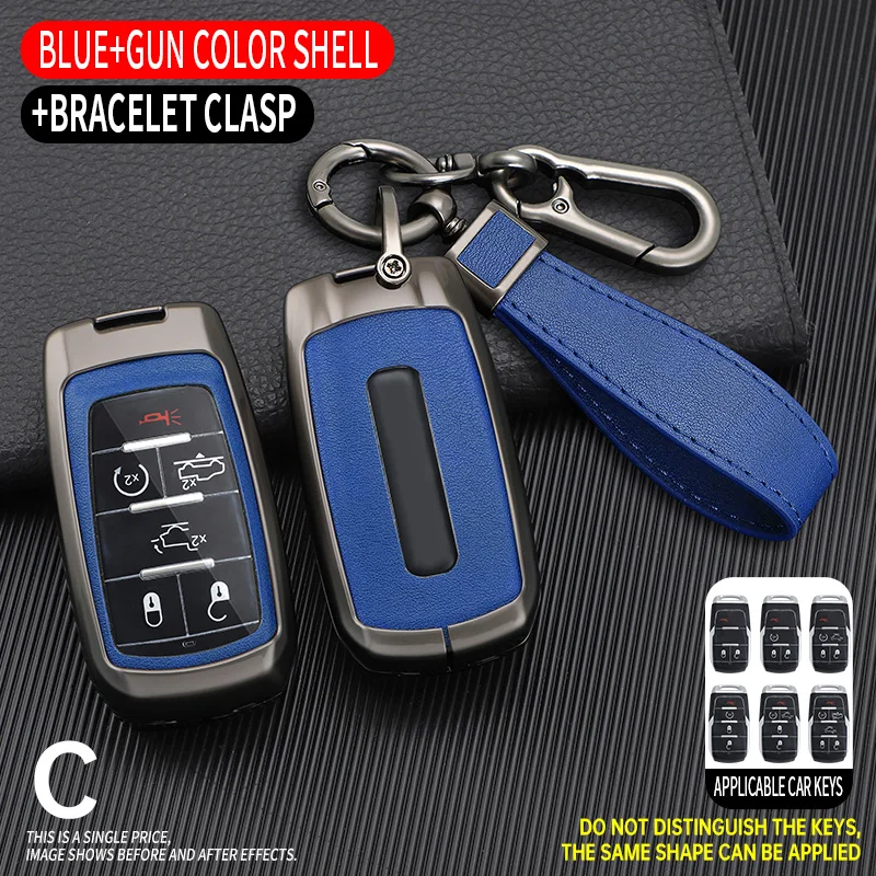 Car Zinc Key Case Holder Cover Buckle For Dodge RAM 1500 2500 3500 4500 5500 TRX Pickup Chrysler Jeep Grand Cherokee Accessories