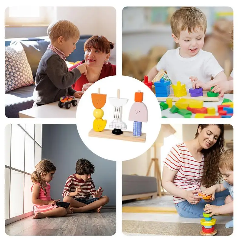 Bloques de construcción para niños pequeños, juguetes sensoriales de clasificación de colores de madera, juguetes de construcción novedosos, juego de bloques de construcción, juguetes preescolares para