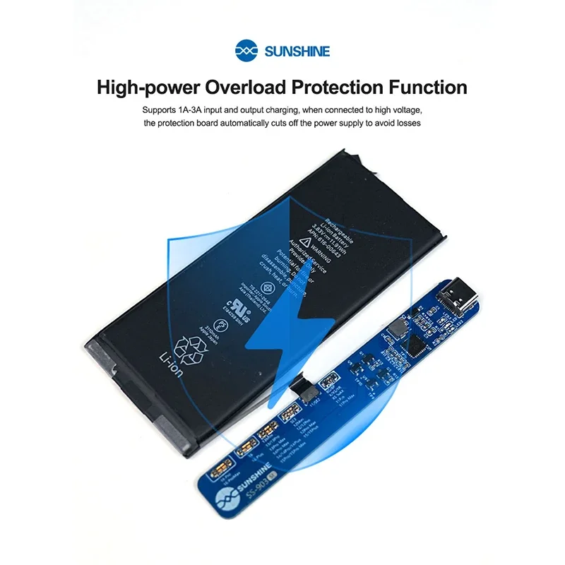 Placa de activación de carga SUNSHINE SS-903 SE para teléfono 8-16 Pro Max protección contra sobrecarga sin desmontaje para reparación de teléfonos móviles