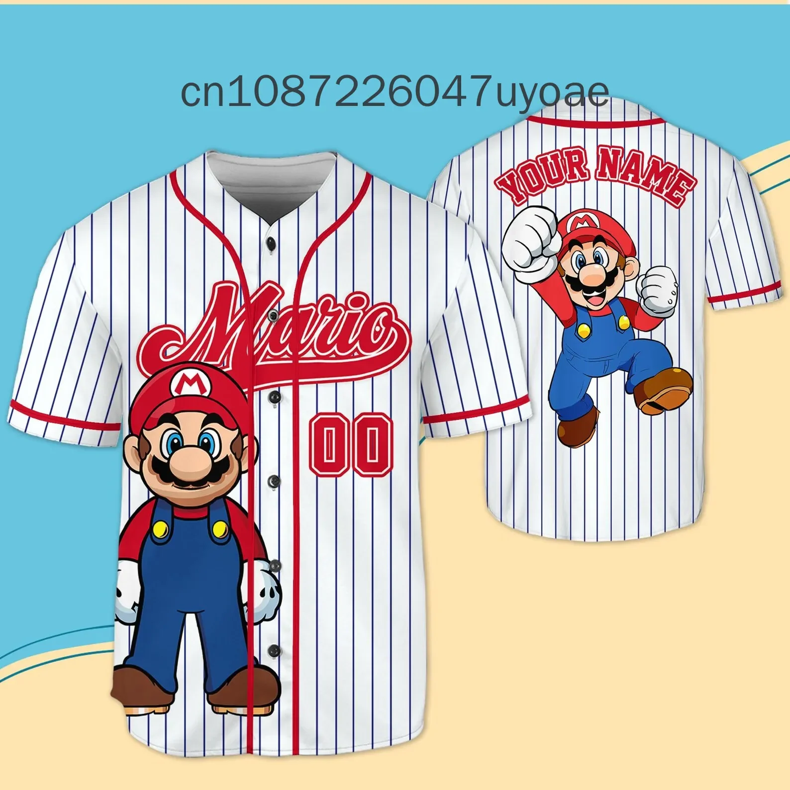 

Новая бейсбольная майка Super Mario на заказ, летняя мужская и женская детская футболка с короткими рукавами