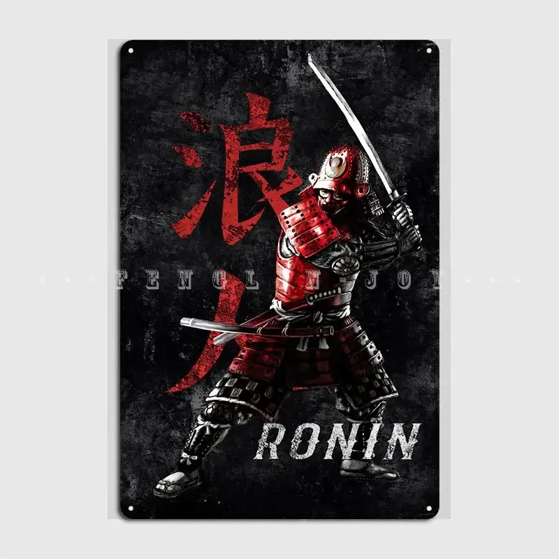 Samurai Ronin Warrior Poster Metal Plaque Club Party Club Bar Classic Mural Painting Tin Sign Posters