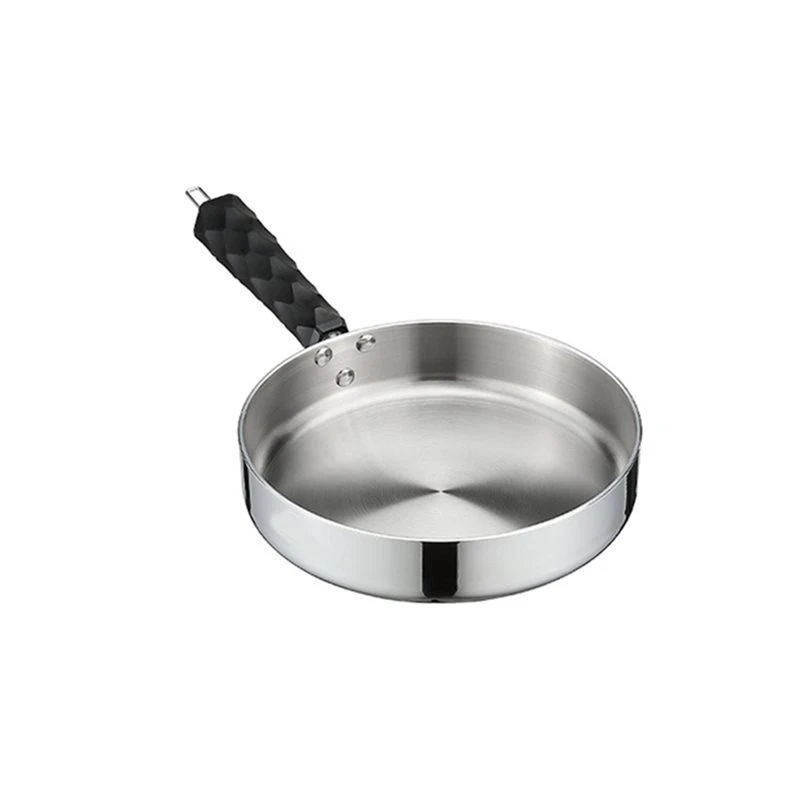 AA94-Three-Layer Steel Frying Pan For Camping Portable Detachable Handle For Outdoor Cooking Hiking Picnic BBQ Travel