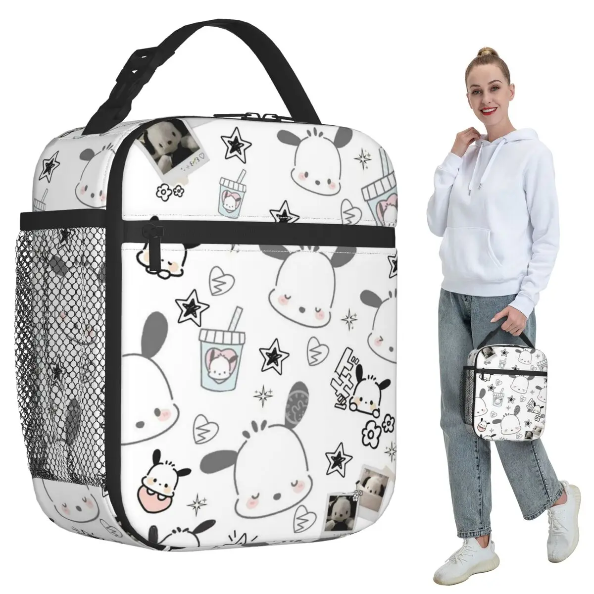 

Pochacco Insulated Lunch Bag for Kids School Cooler Thermal Food Box Tote Leakproof Lunch Boxes Container