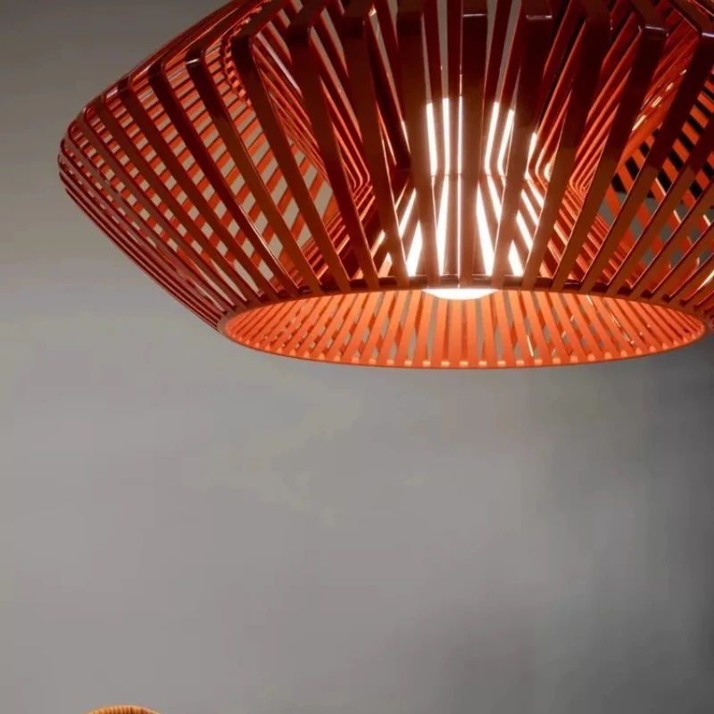 Spain Wabi Sabi Handmade Rattan Retro Bird's Nest Styling LED Chandelier for Bedroom, Dining, Study, Tea Room Balcony