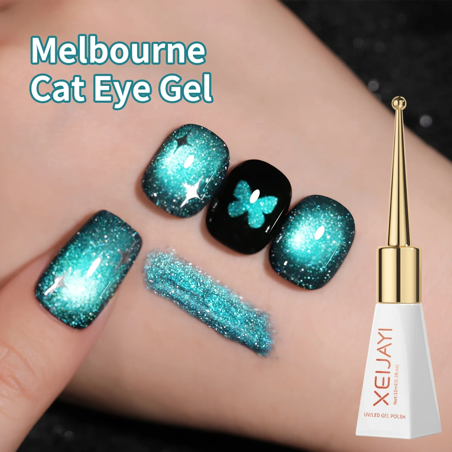 XEIJAYI, 1 unidad, 10Ml, esmalte de uñas en Gel con forma de ojo de gato, brillo para manicura, UV LED, esmalte de uñas en Gel magnético, arte de uñas DIY