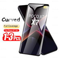 1-3Pcs 9H Cuvred Tempered Glass For Xiaomi Poco X7 5G Screen Protector Pocophone X7 Pocco Little X 7 7X PocoX7 Global Glass Film