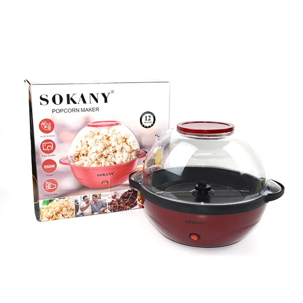 with Fast Heating Technology, Cool Handle, with Large Lid Popcorn Machine, Non-stick Board, Electric Stirring