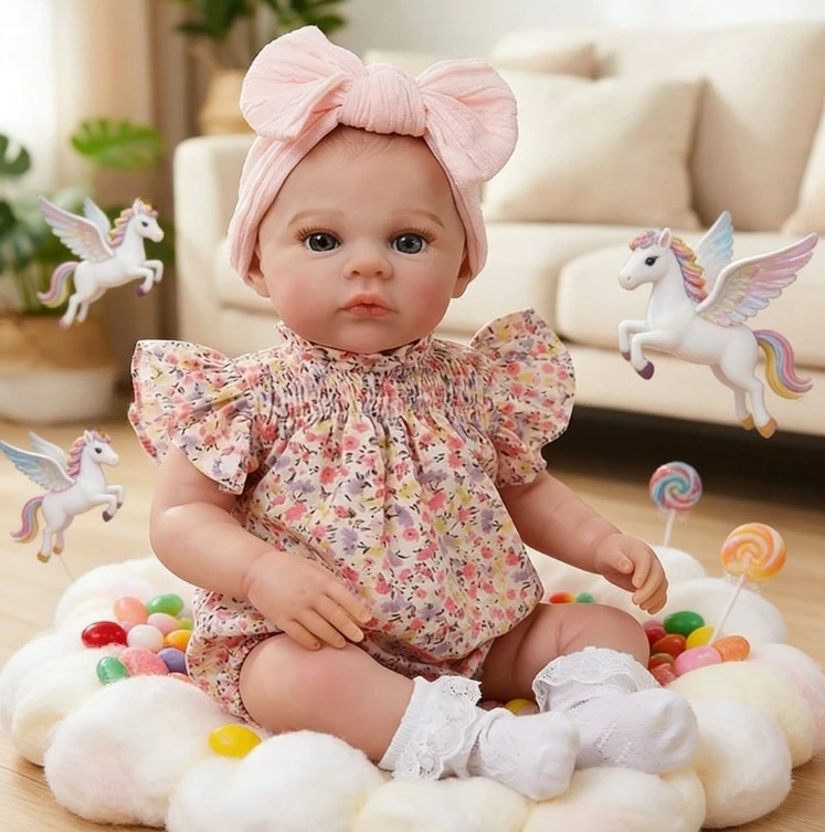 NPK 18'' Realistische Vollvinyl-Reborn-Puppe 'Meadow' mit Handbemalung und Sichtbaren Adern, Sammlerstück-Kunstpuppe