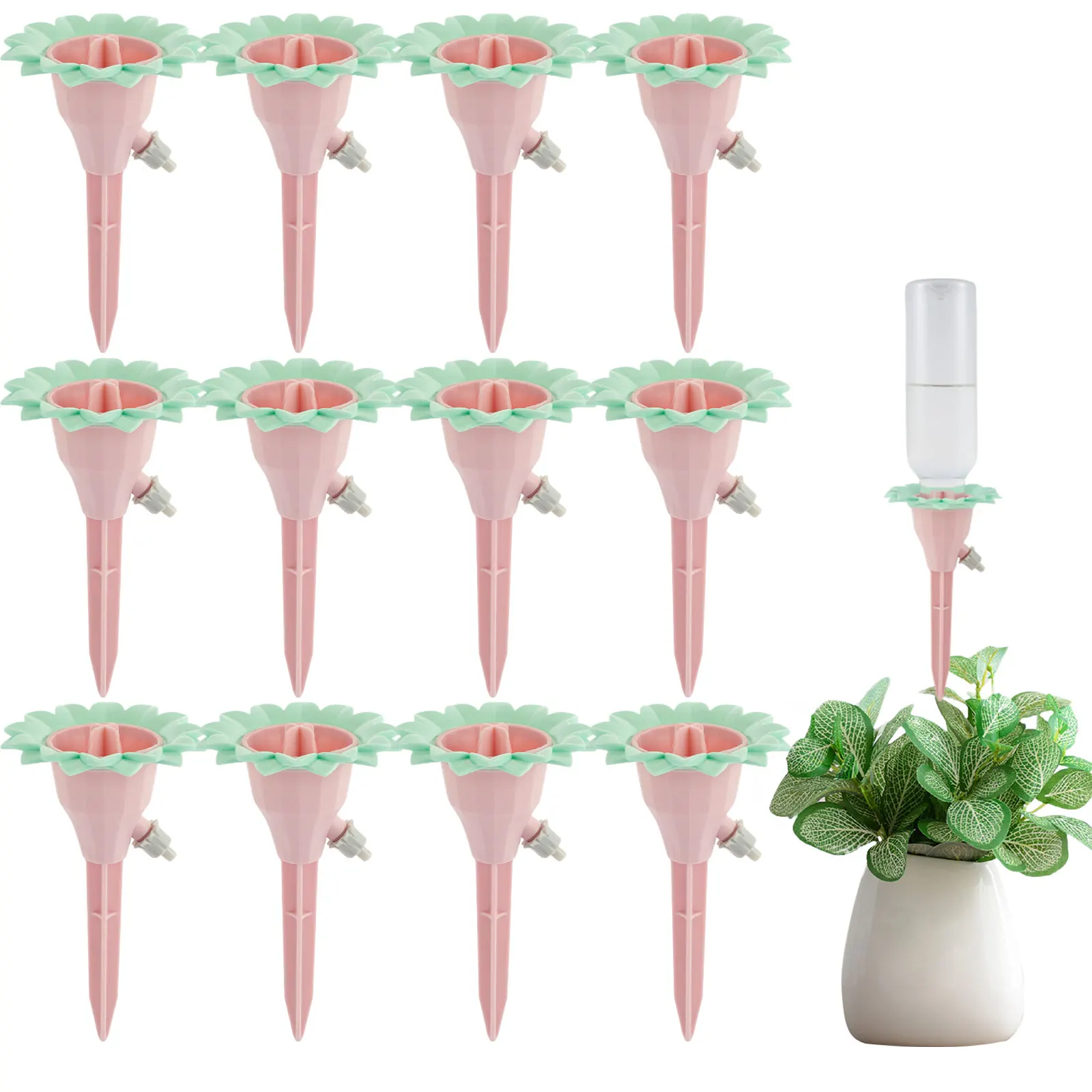 

12Pcs Self Watering Spikes Automatic Plant Watering Devices with Water Control Valve Adjustable Plant Watering Spikes Self
