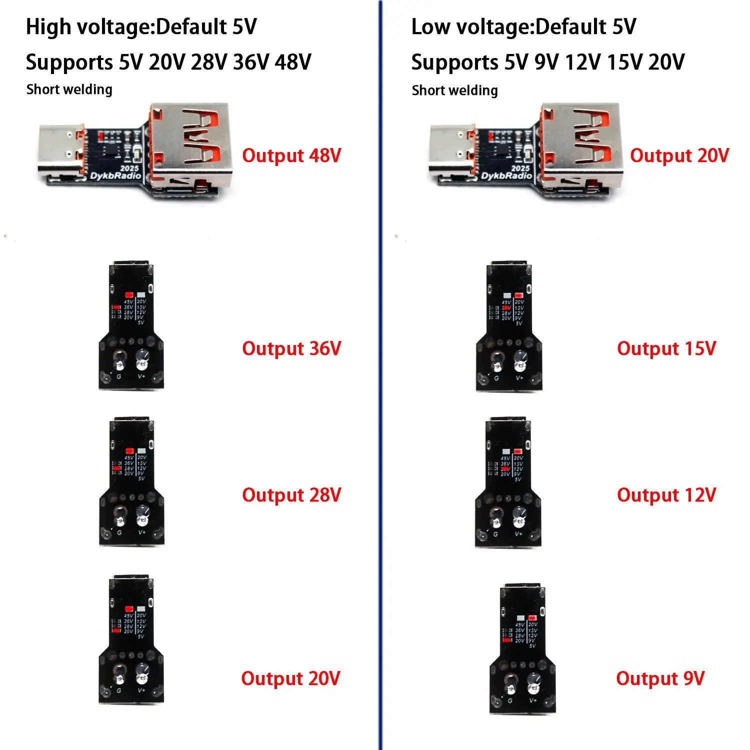 XT30 XT60 PD3.1 Type-C PD Fast Charger Decoy 5V 9V 12V 15V 20V 28V 48V USB DC Voltage Triggers Power Charging Drone RC Battery