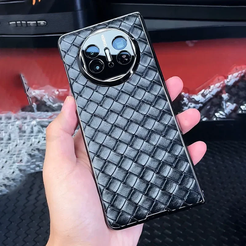 

Роскошный чехол из искусственной кожи с покрытием для Huawei Mate X5 X3, внешняя пленка для экрана, защитный жесткий чехол на 360 градусов для Huawei Mate X5, чехол