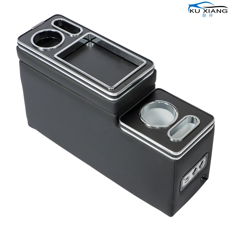 For Universal Car Armrest Box 15cm Width Cup Holders Storage Apartment MPV Center Console Armrest Box