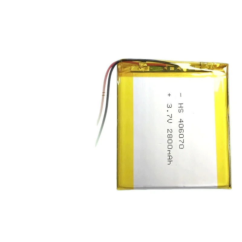 3.7V 2800mAh 406070 Lithium Polymer Battery for Tablets Facial Steamers & Bluetooth Earphones