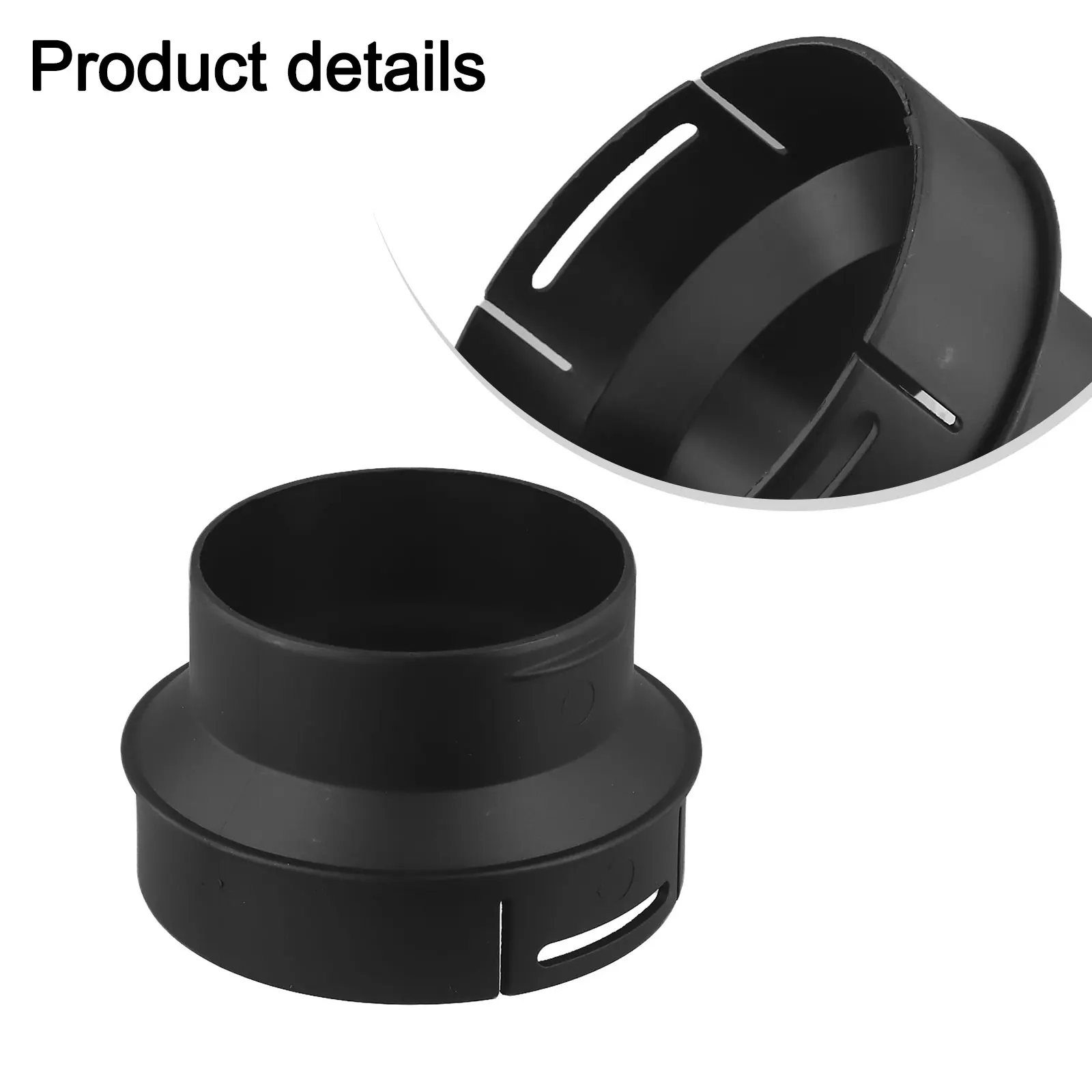 Air Vent Outlet Heater Ducting Pipe Connector For Car Heating 75mm To 90mm Adapter Black Color Easy Installation