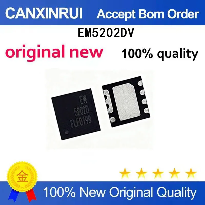 (5 Pieces) original EM5201DV EM5201D QFN8 8-pin EM5202DV EM5220VDT spot chip