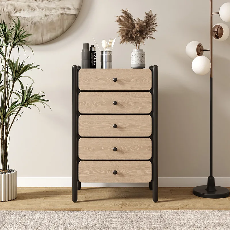 

French chest of drawers, bedroom, white elephant wood art decoration, storage cabinet, living room, wabi sandy wind, solid