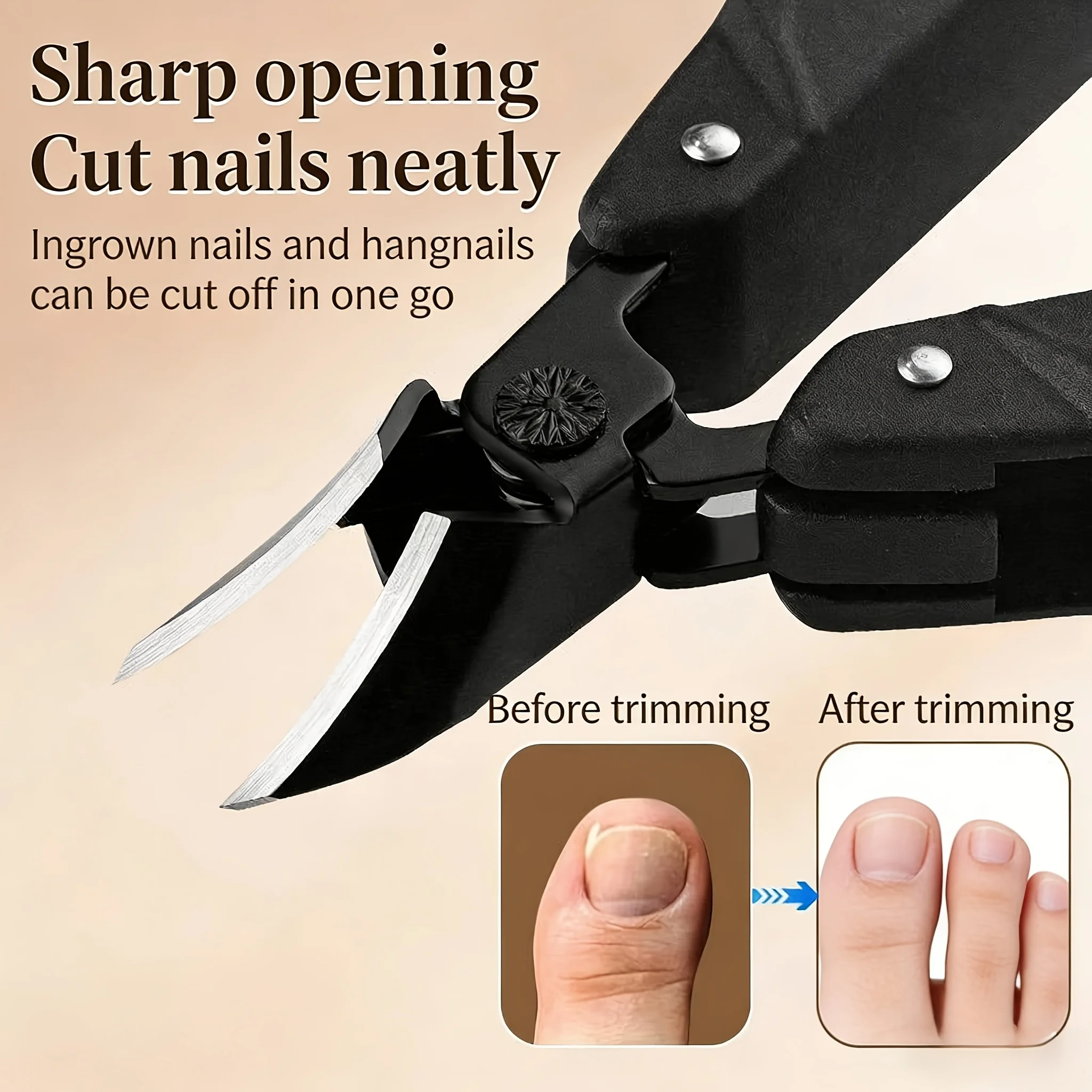 Professional Toenail Clippers for Thick Hard Nails  Large Opening Anti Splash Design Sharp Blade Ergonomic Grip Foldable Design