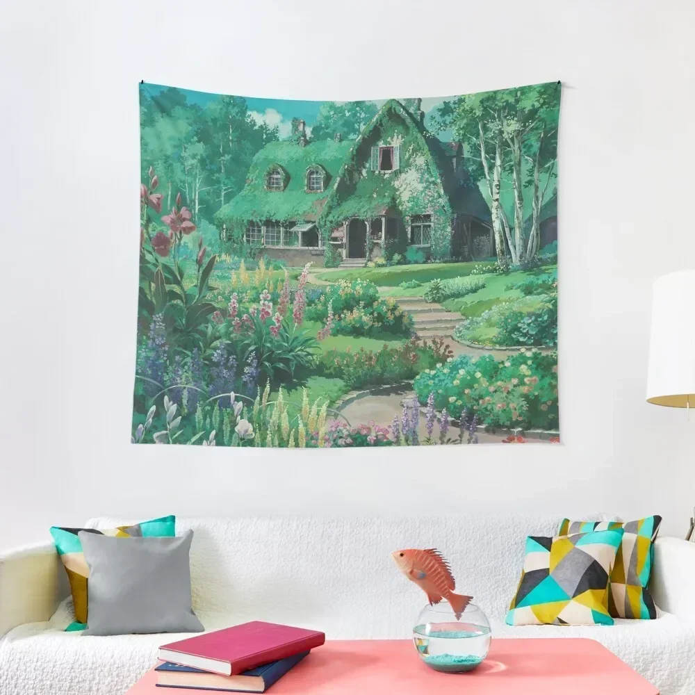 

Anime Movie House with flowers Scenery Tapestry Home Decor Accessories Decoration For Bedroom Tapestry