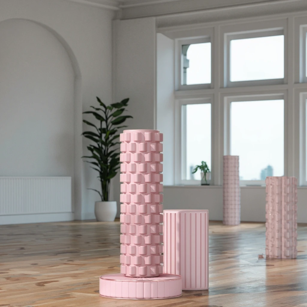 استرخاء العضلات العميقة وتدليك عمود اليوجا ذو النقطة العائمة للمعدات الأساسية - أسطوانة إسفنجية لممارسة اليوجا