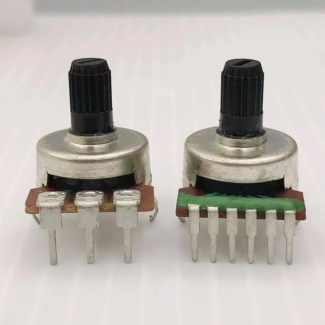 10pcs Rotary Potentiometer Knob 3/6Pin A10K B50K for Computer Speaker Amplifier