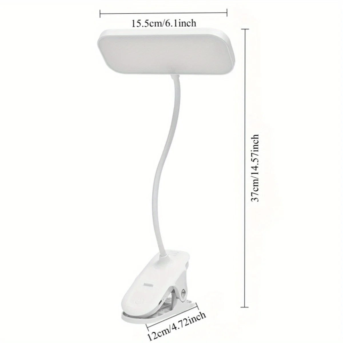 LED Portable Clip Table Lamp USB Rechargeable Clip Desk Lamp Bed Reading Night Light Touch 3 Dimming Modes Eye Protection Light