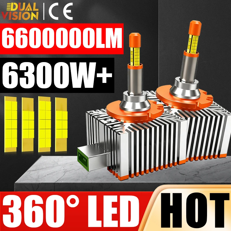 

6300W 6600000LM D1S D3S LED Car Headlight HID D3S D8S D1R D3R D Series 360 Degree CSP Bulbs Canbus 6000K Plug&Play Led Light 12V