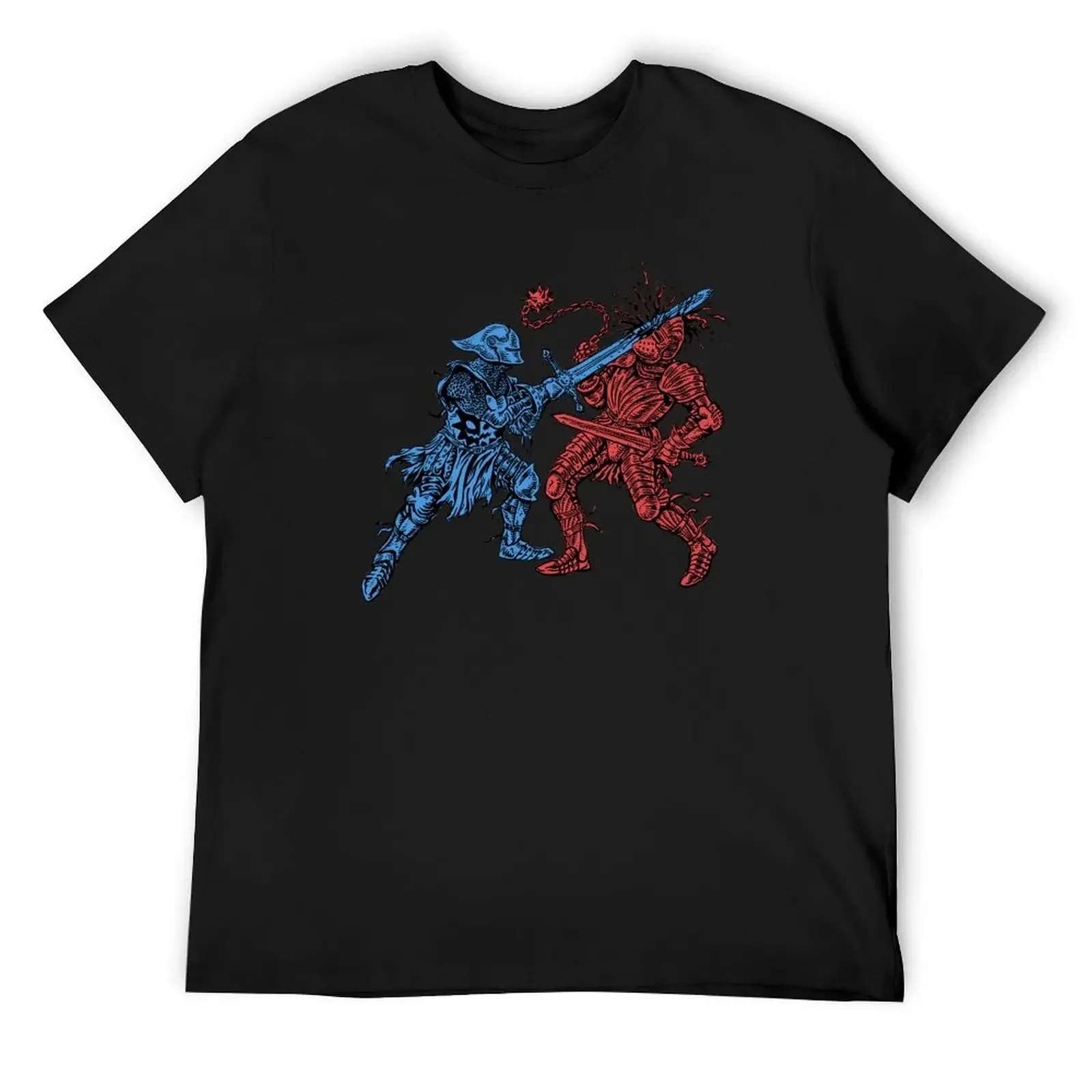 Knight Fight T-Shirt oversizeds customs graphic shirts blue archive shirts graphic tee men