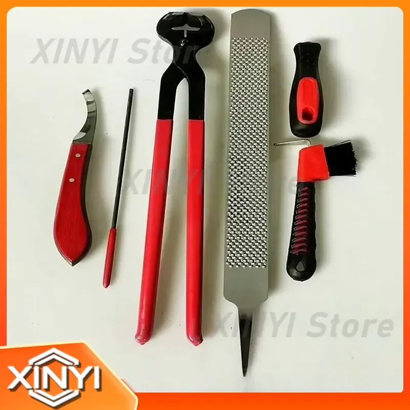 Hoof Trimming Nail Palm Tool Set for Horseshoe Knife Hoof File Hoof Clipper Nail Clipper Farrier Tools Horse Grooming