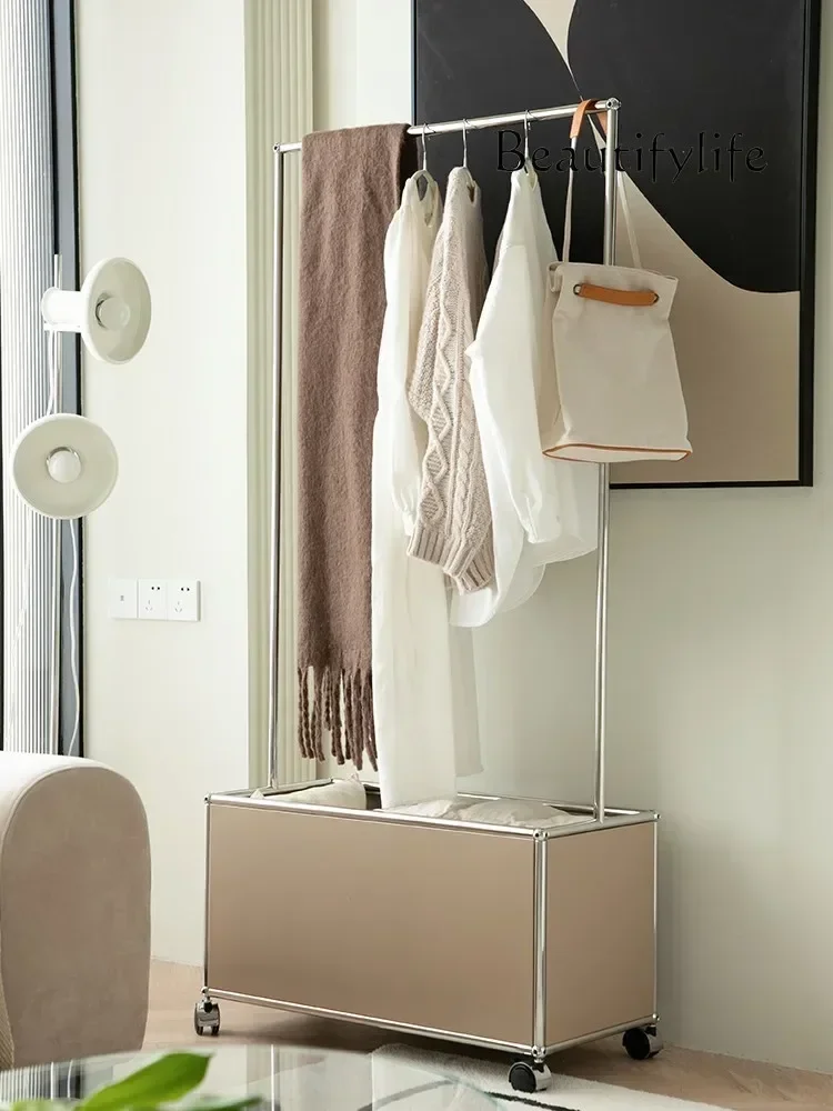 

Mobile hanger Simple stainless steel floor storage coat rack