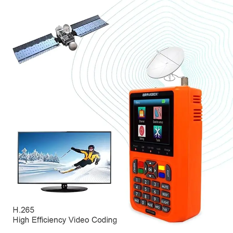 IBRAVEBOX Digital Satellite Satfinder Spectrum And Constellation Satellite Meter EU Plug