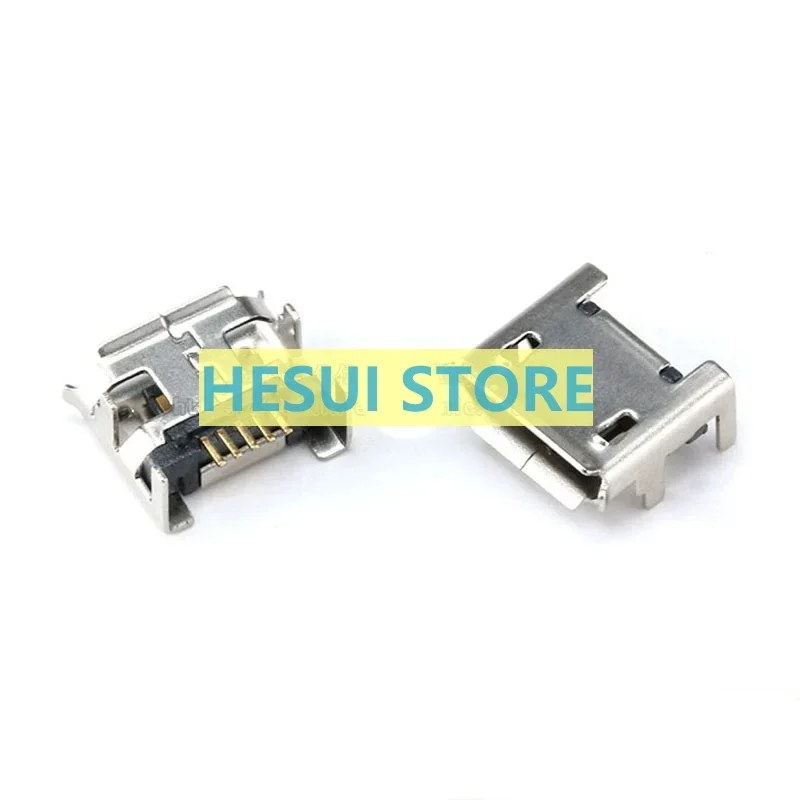 1/10PCS All copper Micro 5P socket four-pin 7.2 With long pins and rolled edge insert board USB female base braid