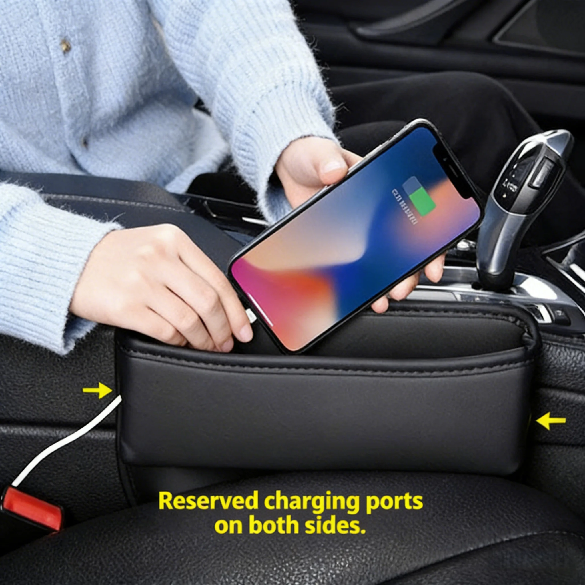 1PCS Leather Car Seat Gap Organizer Multifunction Console Crevice Storage Box Side Pocket Interior Accessories