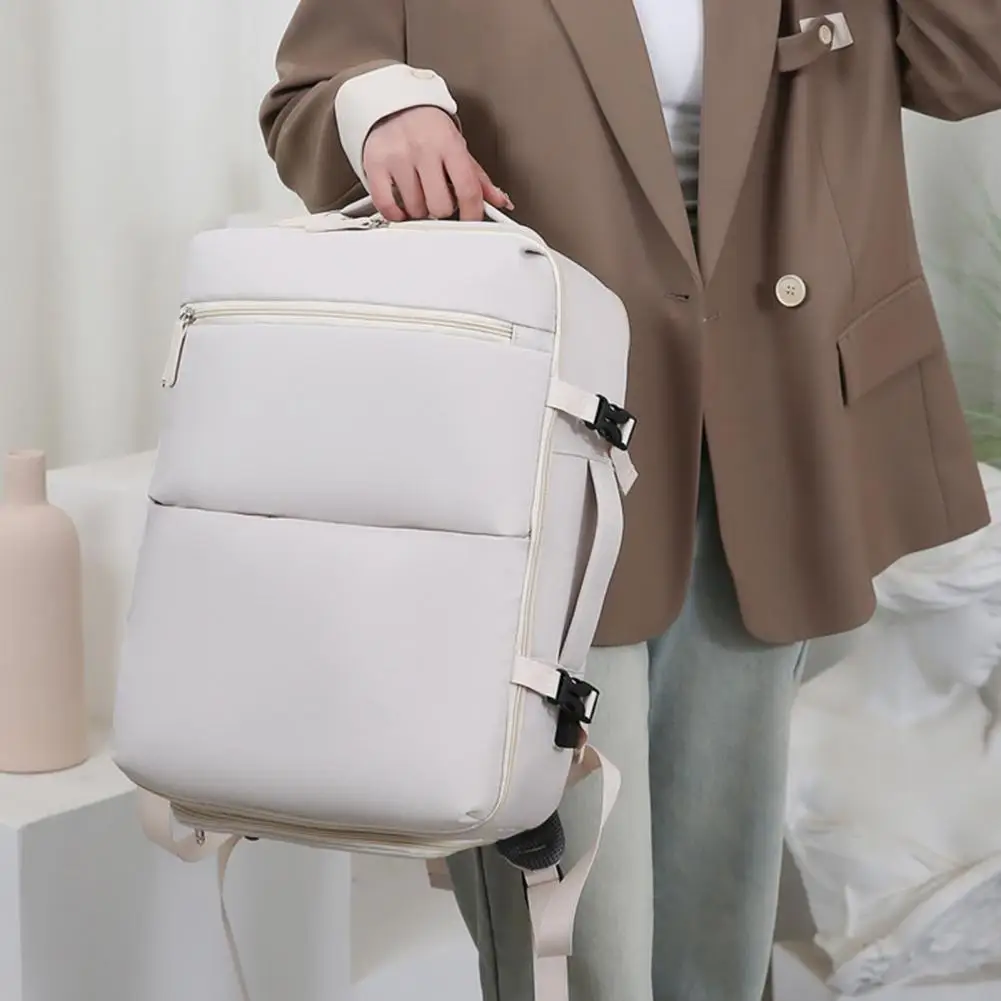 حقيبة ظهر للسفر قابلة للتوسيع للنساء والرجال، حقيبة ظهر للكمبيوتر المحمول مع منفذ شحن USB، مقصورة للأحذية لرحلة السفر التجارية #5