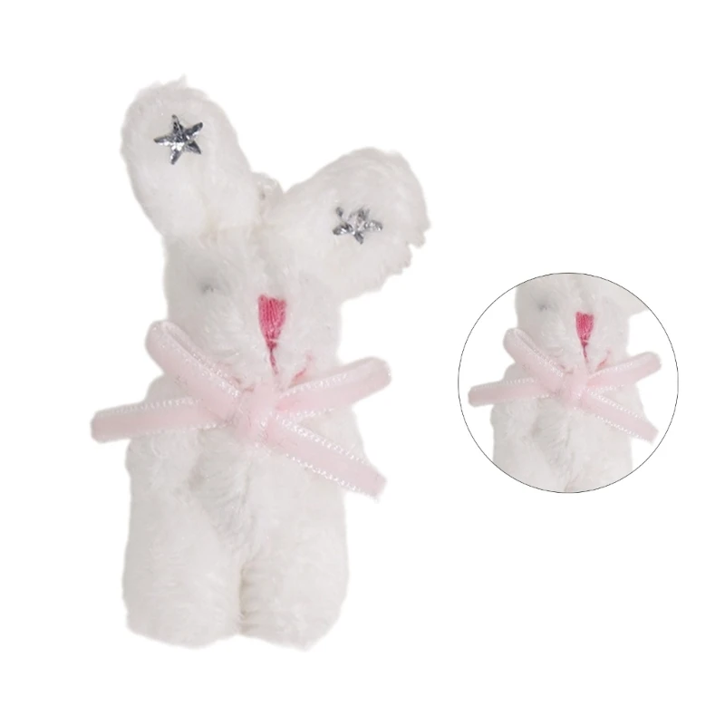 Soft and Adorable Rabbit Plush Toy with DIY Accessories Exquisite Rabbit Keyring Decoration Rabbit Keychain Pendant