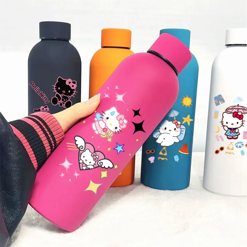 Sanrio Insulated Cup HelloKitty Sports Small Mouth Bottle Colour Double-layer Vacuum Stainless Steel Cola Coffee Frosted Bottle