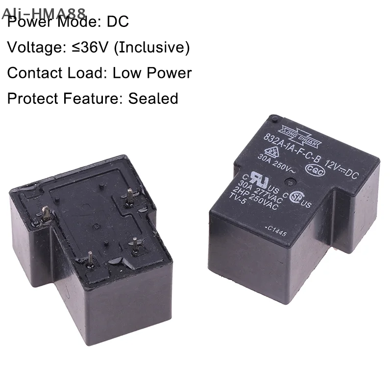 HMA88-2 PCS 12V Relay 832A-1A-F-C-B 12VDC 30A 4Pins Electromagnetic Relay Home Appliance Relays