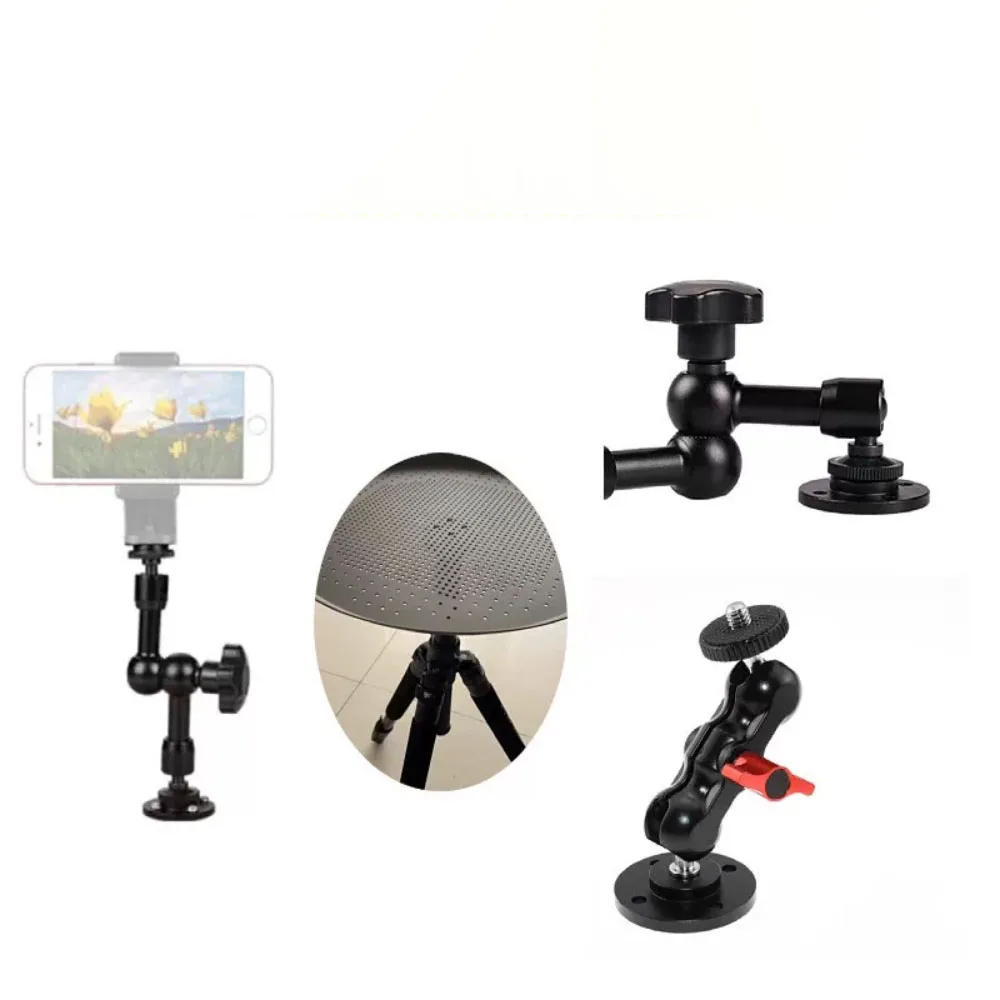 Aluminum Alloy 1/4 3/8 Flange Base Outdoor Desktop For Camera Tripod Magic Arm Mount Fixed Nut Photography Accessory