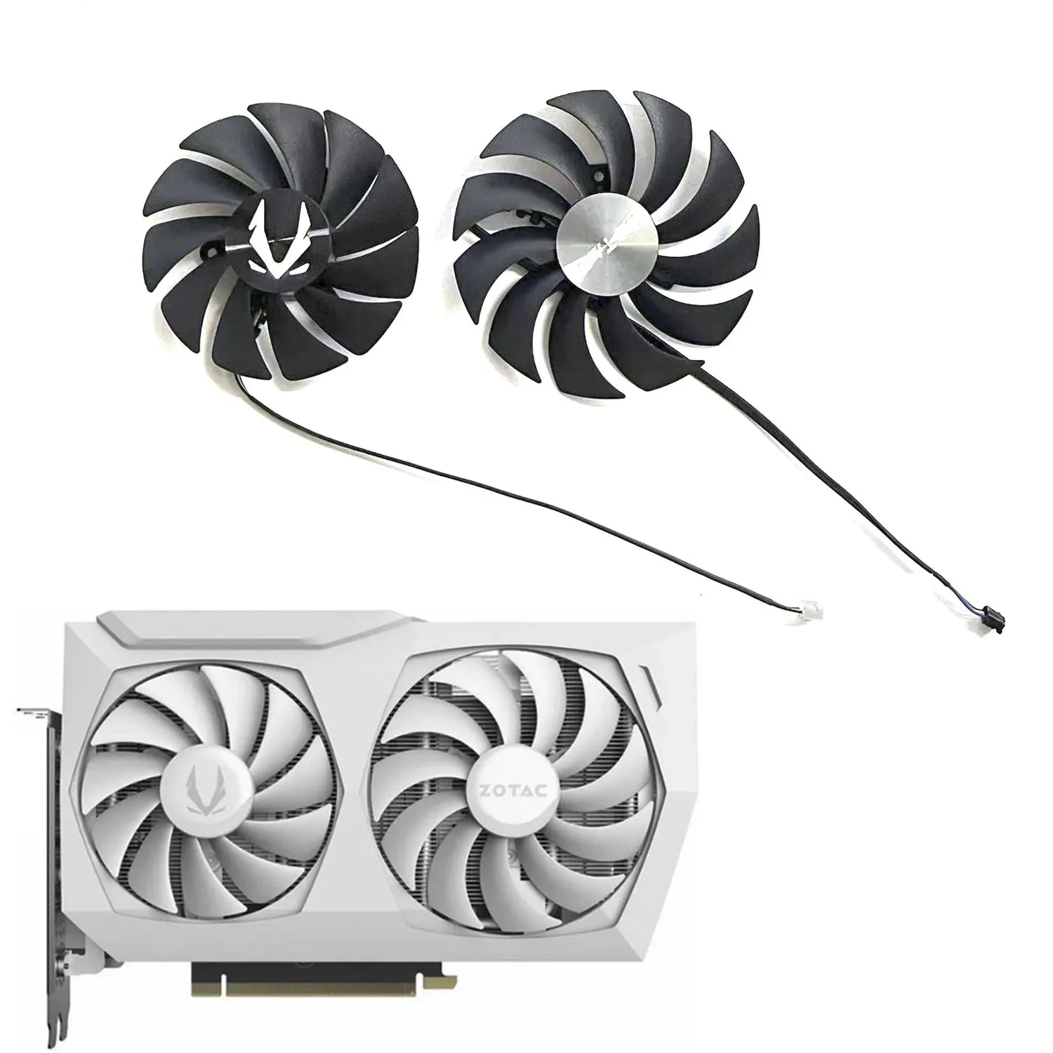 

New GPU Fan 4PIN 100MM 89MM CF1010U12S CF9015H12S GAA8S2U for ZOTAC GAMING RTX 3060 Ti 3070 White Edition LHR Cooling Fan