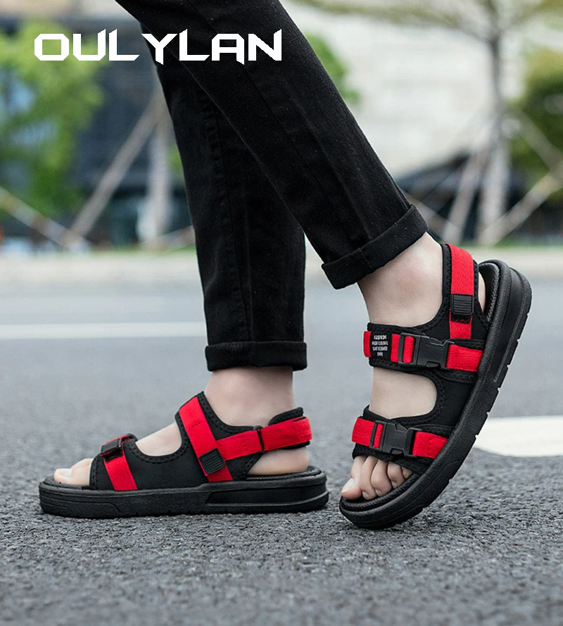 Oulylan Outdoor Fashion Men Sandals Summer Male Shoes Casual Shoes Breathable Beach Sandals Plus Size 39-45 Beach Slippers