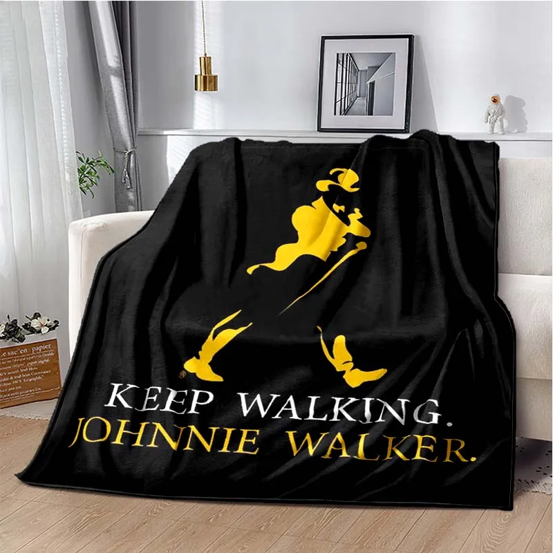3D Vintage J-Johnnie W-Walker Whiskey  Print Flannel Throw Blanket Warm Sofa Cover Keep  Travel Camping Nap Home Decor Blanket