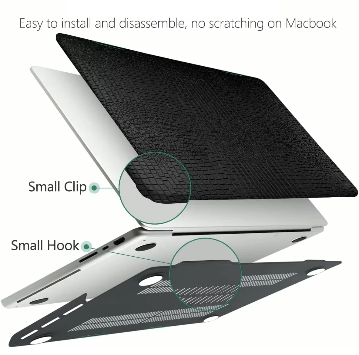 Funda de cuero de cocodrilo para MacBook Air Pro, 12, 13, 14, 15, 16 pulgadas, M1, M2, M3