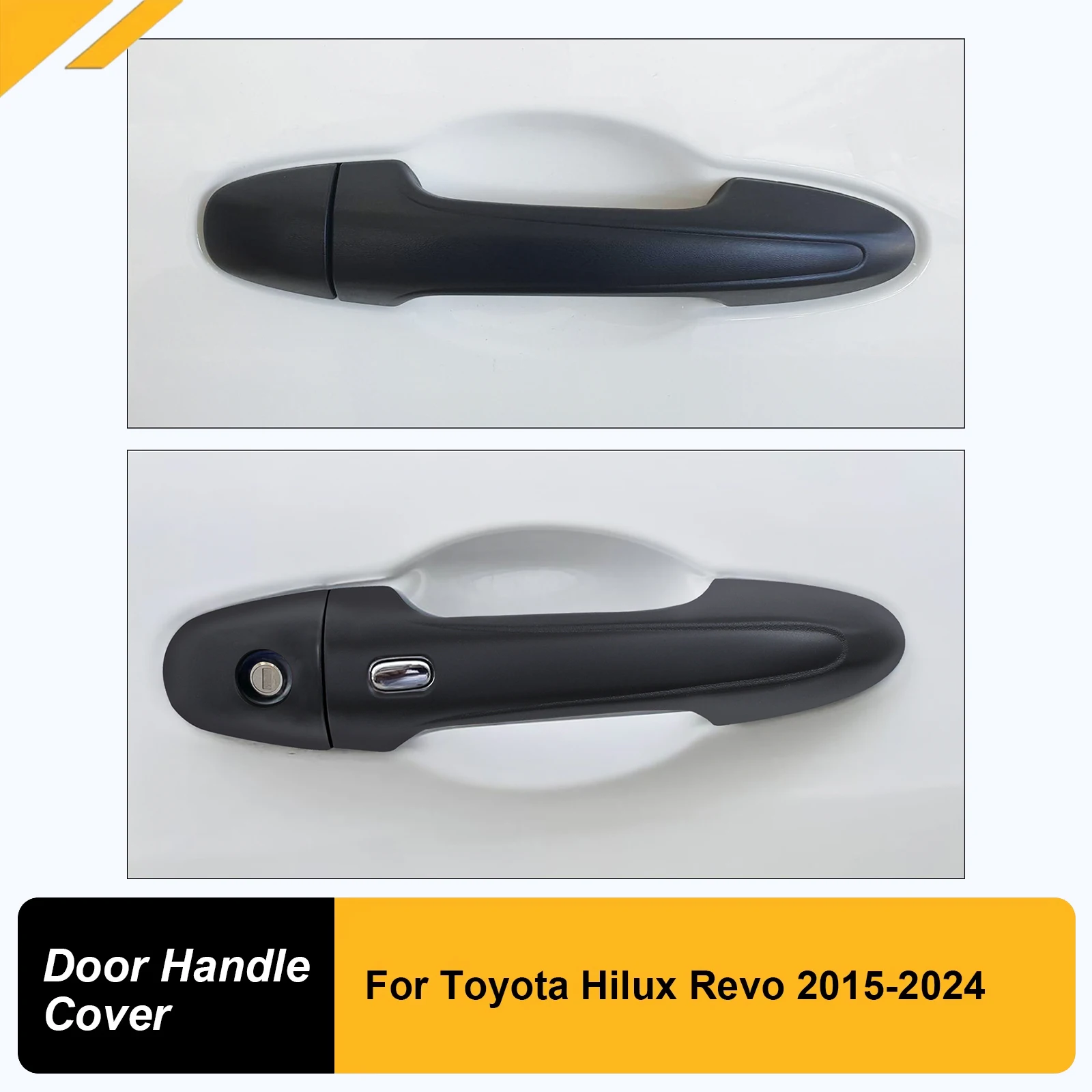 

6pcs Door Handle Protection Covers Trim For Toyota Hilux Revo 2015-2024 High-quality ABS Matte Black Color Auto Exterior Parts